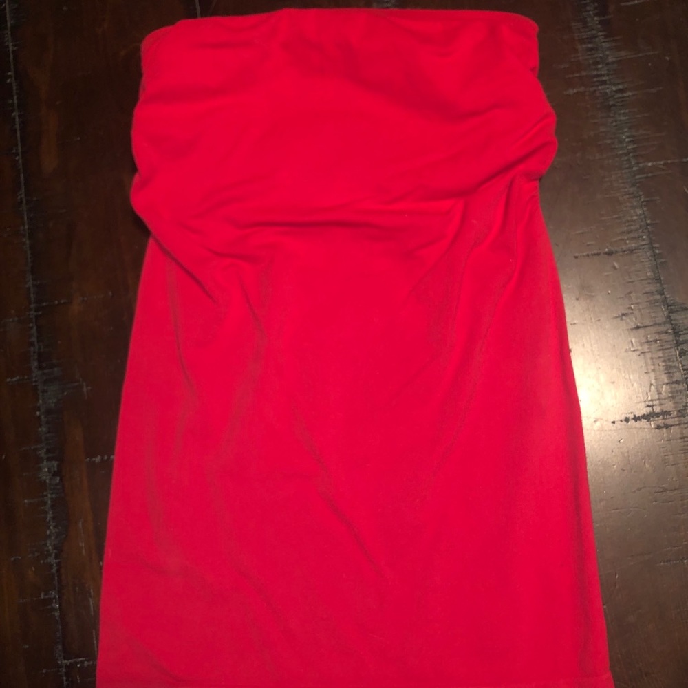 Red Bebe strapless shirt
